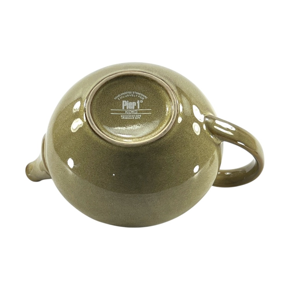 Pier 1 Kioko Teapot Hand Painted Stoneware Speckled Body Yellow Flower 2007 - Picture 10 of 10